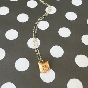 Rose Gold Cat Charm Necklace