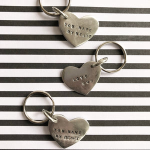 hand stamped personalized keychains